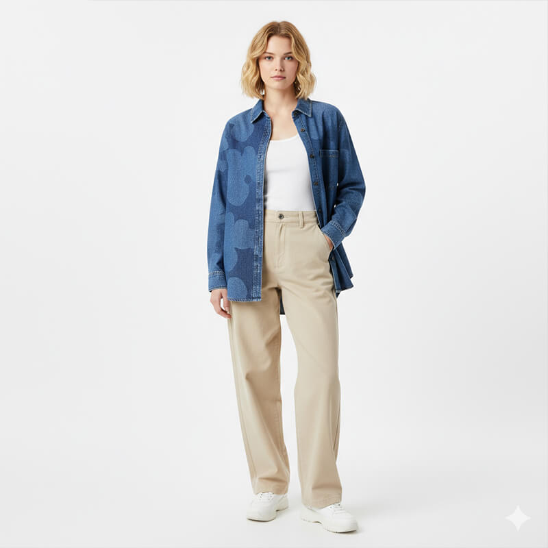 100% Cotton Laser Print Denim|10.2oz Wide-Width Twill Denim|Denim Skirt & Shirt Fabric