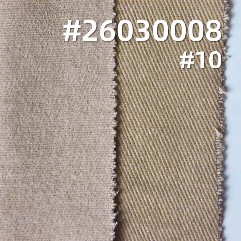 310g/m2 Cotton Stretch Dyed Fabric|10*10 Combed Twill Peached & Brushed-Back Fabric|Jacket & Workwear Pants Fabric