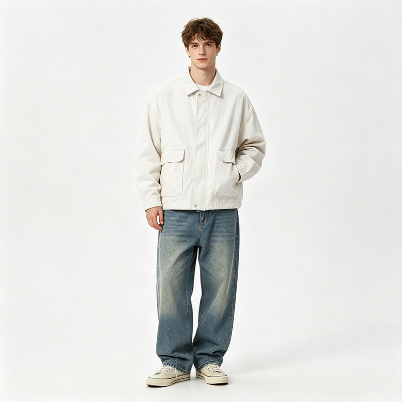 [PFD]All-Cotton Brushed Satin | 348g/m2  Heavyweight Dobby Fabric | Fabric for Casual Jackets & Workwear Pants