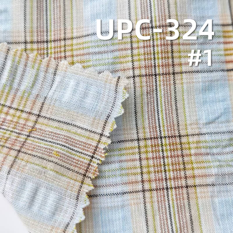 All-Cotton Yarn-Dyed Seersucker Check Fabric | 95g/m2 Lightweight Plain Fabric | Fabric for Plaid Shirts & Women's Skirts