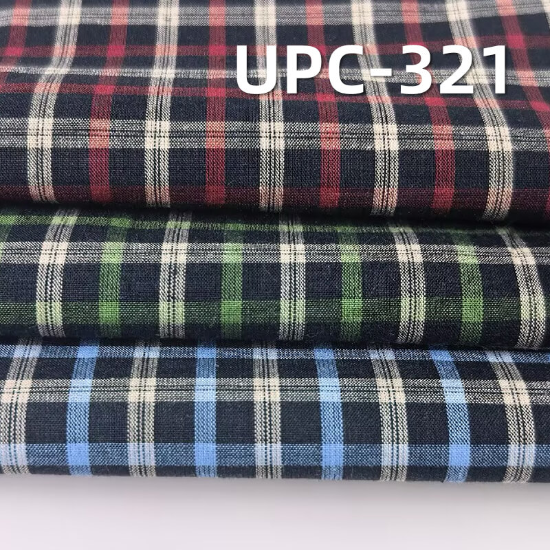 All-Cotton Yarn-Dyed Check Fabric | 92g/m2 Lightweight Plain Fabric | Fabric for Plaid Shirts & Skirts