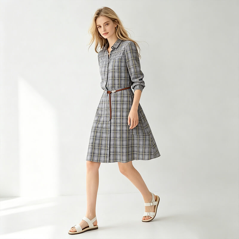 All-Cotton Yarn-Dyed Check Fabric | 110g/m2 Dobby Fabric | Fabric for Plaid Shirts, Dresses & Uniforms
