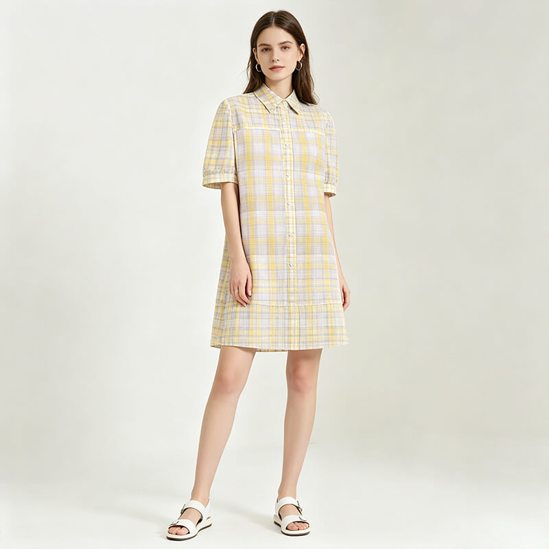 All-Cotton Yarn-Dyed Check Fabric | 105g/m2 Cotton Plain Fabric | Fabric for Plaid Shirts & Dresses