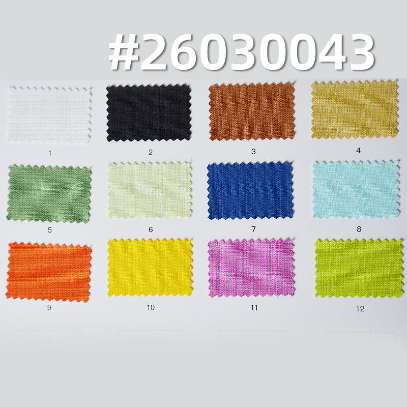 135g/m2 Linen-Look Polyester Plain Weave Fabric|Stretch Dyed Fabric|Shirt Dress & Hanfu Fabric