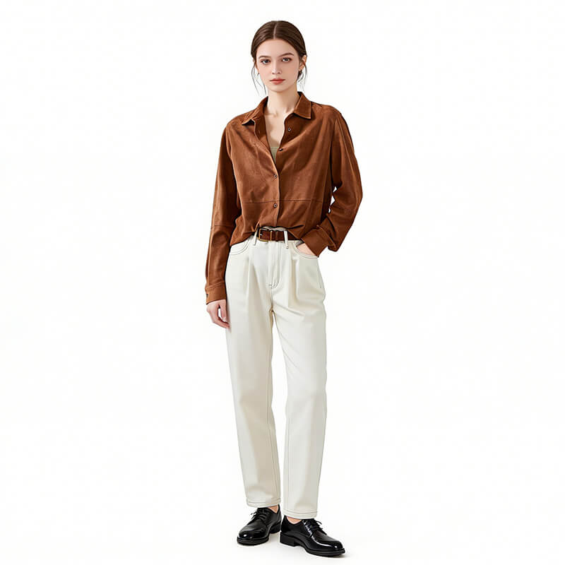 Acetate-Look Linen-Texture Crepe|160g/m2 Polyester Dobby Dyed Fabric|Shirt Skirt & Casual Pants Fabric