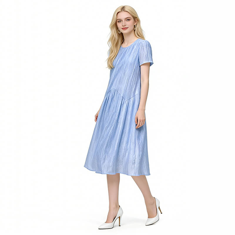 130g/m2 Polyester Satin Fabric|High-Shine Crinkle Fabric|Dress & Top Fabric