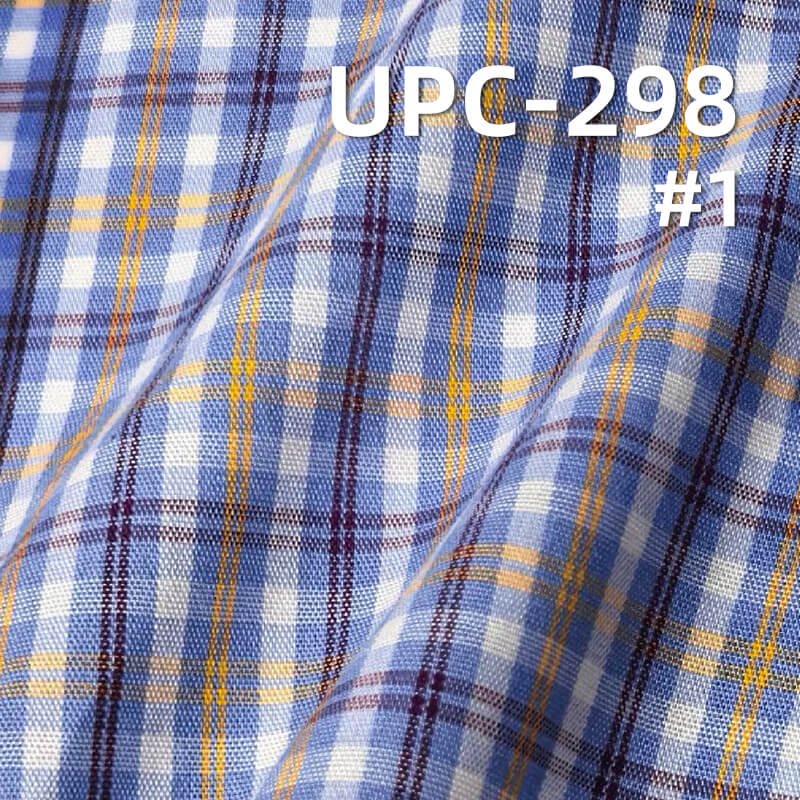 100% Cotton Yarn-Dyed Plaid Fabric | 90g/m² Lightweight Plain Weave Textile | Fabric for Casual Shirts & Skirts