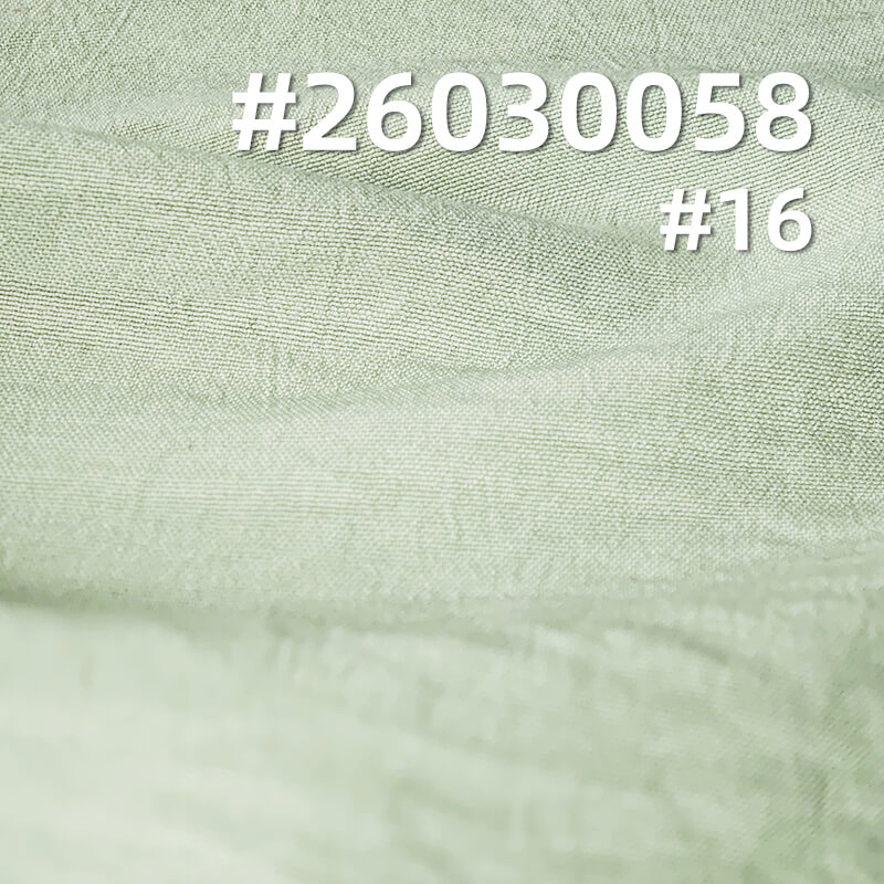 120g/m2 Polyester Cotton-Like Crinkle Plain Weave Fabric|Loungewear Shirt Dress & Pants Fabric