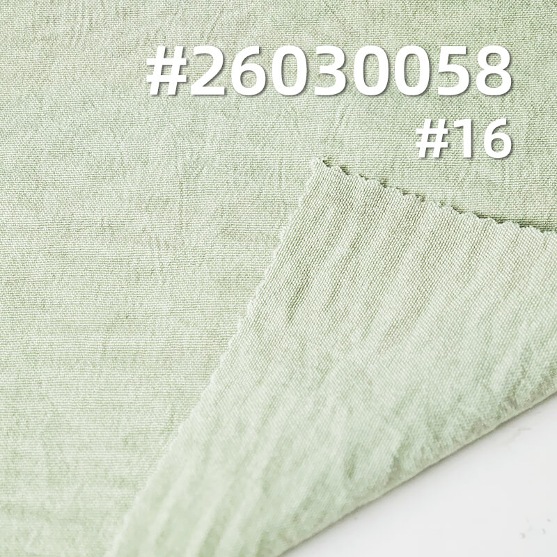 120g/m2 Polyester Cotton-Like Crinkle Plain Weave Fabric|Loungewear Shirt Dress & Pants Fabric