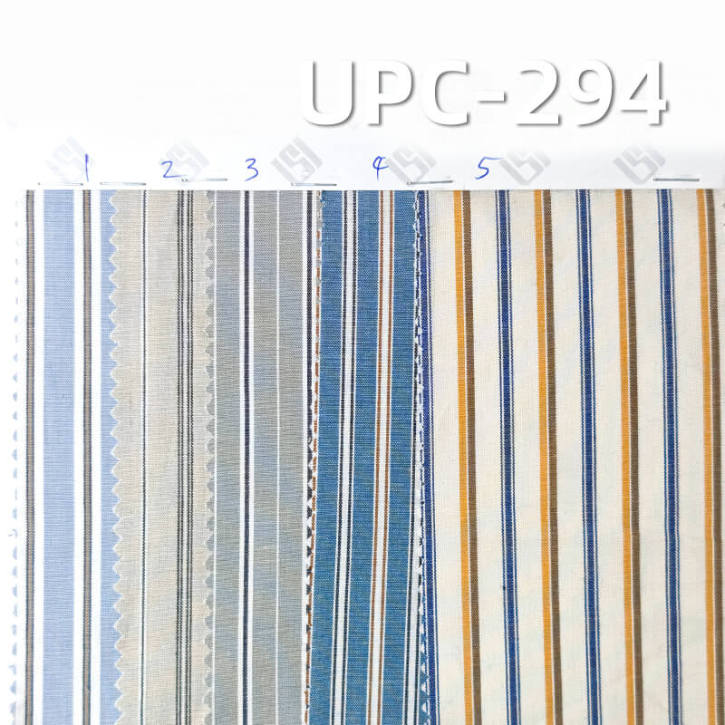 100% Cotton Yarn-Dyed Striped Fabric |117g/m² Plain Weave Textile | Fabric for Casual Shirts & Dresses