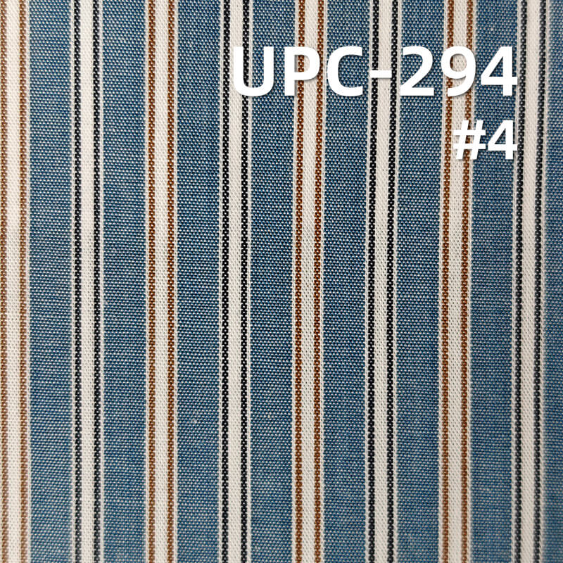 100% Cotton Yarn-Dyed Striped Fabric |117g/m² Plain Weave Textile | Fabric for Casual Shirts & Dresses