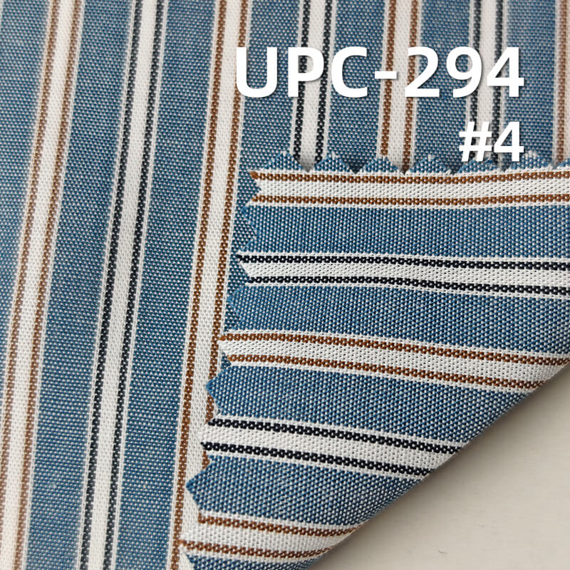 100% Cotton Yarn-Dyed Striped Fabric |117g/m² Plain Weave Textile | Fabric for Casual Shirts & Dresses