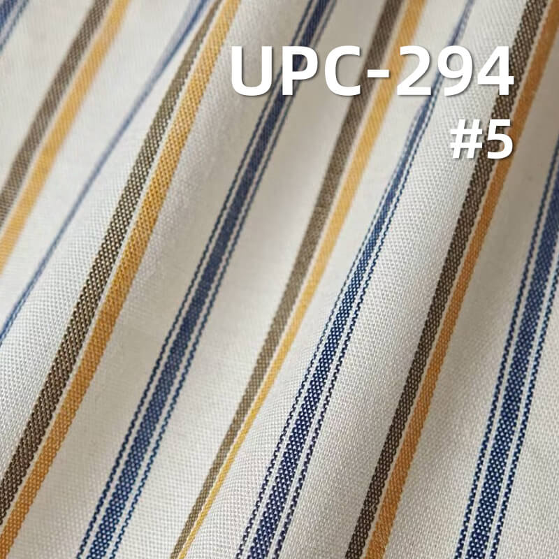 100% Cotton Yarn-Dyed Striped Fabric |117g/m² Plain Weave Textile | Fabric for Casual Shirts & Dresses