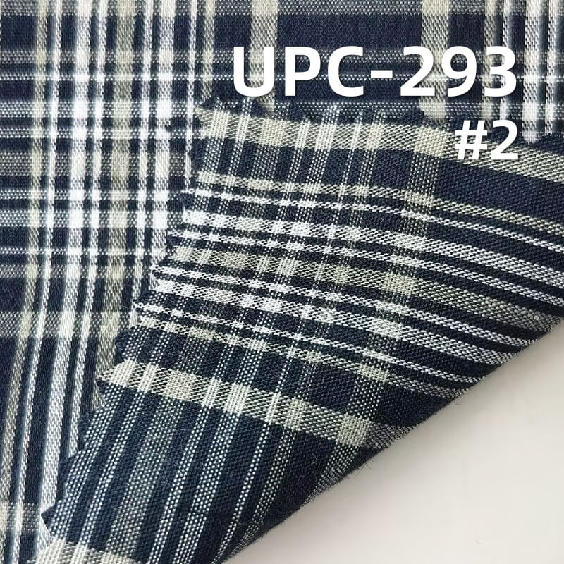 100% Cotton Yarn-Dyed Plaid Fabric | 110g/m²  Plain Weave Textile | Fabric for Shirts, Skirts & Trousers