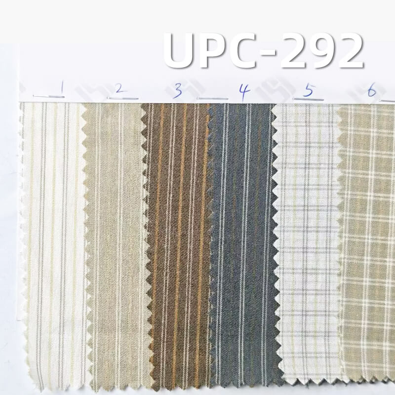 100% Cotton Yarn-Dyed Plaid & Striped Fabric | 115g/m² Plain Weave Textile | Fabric for Casual Shirts & Dresses