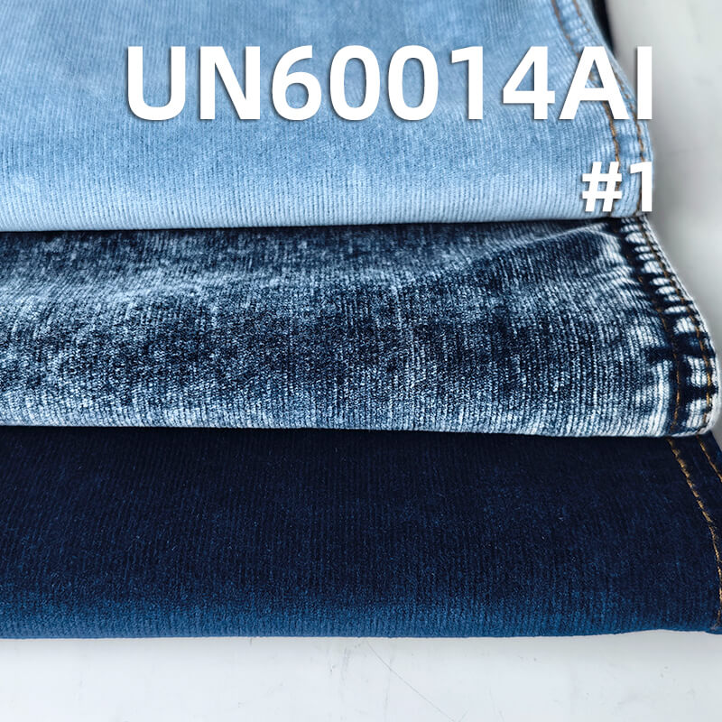 315g/m² Stretch Indigo Denim Corduroy | 21-Wale Elastic Textile | Fabric for Trousers, Skirts & Jackets