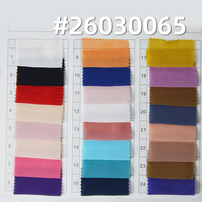 85g/m2 Polyester Plain Weave Dyed Fabric|Pearl Chiffon|Top & Skirt Fabric