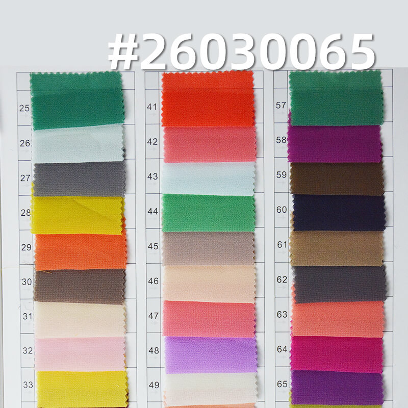 85g/m2 Polyester Plain Weave Dyed Fabric|Pearl Chiffon|Top & Skirt Fabric