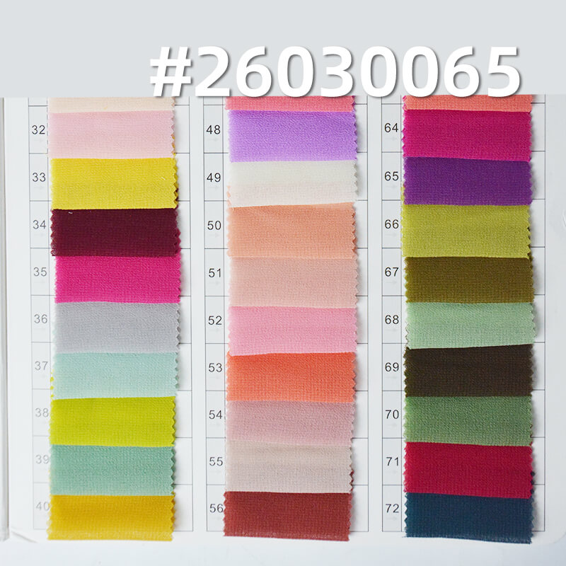 85g/m2 Polyester Plain Weave Dyed Fabric|Pearl Chiffon|Top & Skirt Fabric
