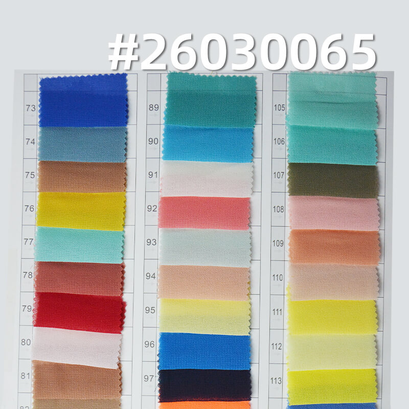 85g/m2 Polyester Plain Weave Dyed Fabric|Pearl Chiffon|Top & Skirt Fabric