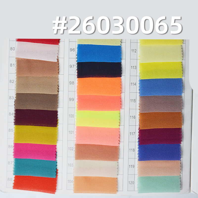 85g/m2 Polyester Plain Weave Dyed Fabric|Pearl Chiffon|Top & Skirt Fabric