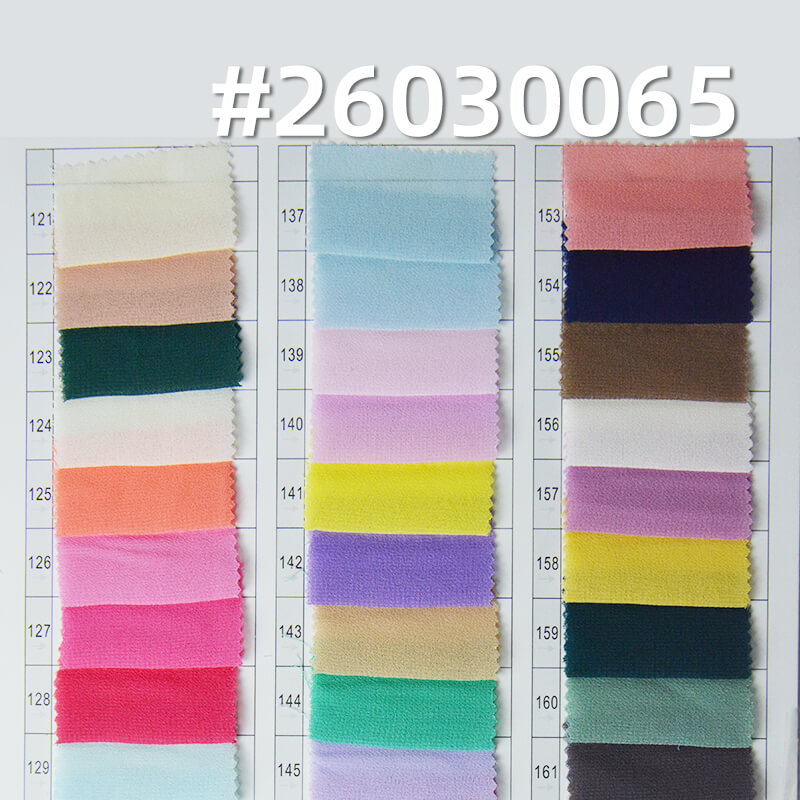 85g/m2 Polyester Plain Weave Dyed Fabric|Pearl Chiffon|Top & Skirt Fabric