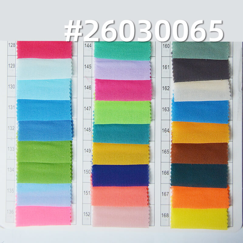 85g/m2 Polyester Plain Weave Dyed Fabric|Pearl Chiffon|Top & Skirt Fabric