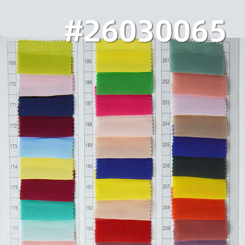 85g/m2 Polyester Plain Weave Dyed Fabric|Pearl Chiffon|Top & Skirt Fabric