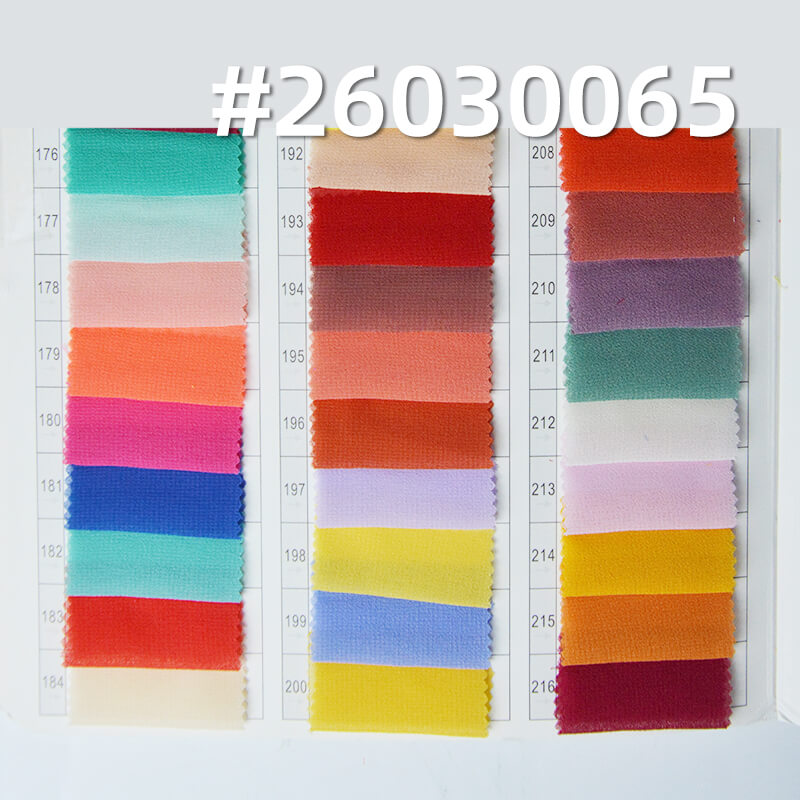 85g/m2 Polyester Plain Weave Dyed Fabric|Pearl Chiffon|Top & Skirt Fabric