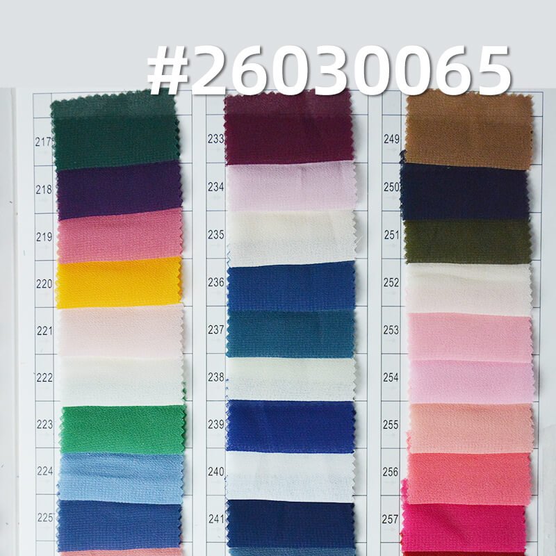 85g/m2 Polyester Plain Weave Dyed Fabric|Pearl Chiffon|Top & Skirt Fabric