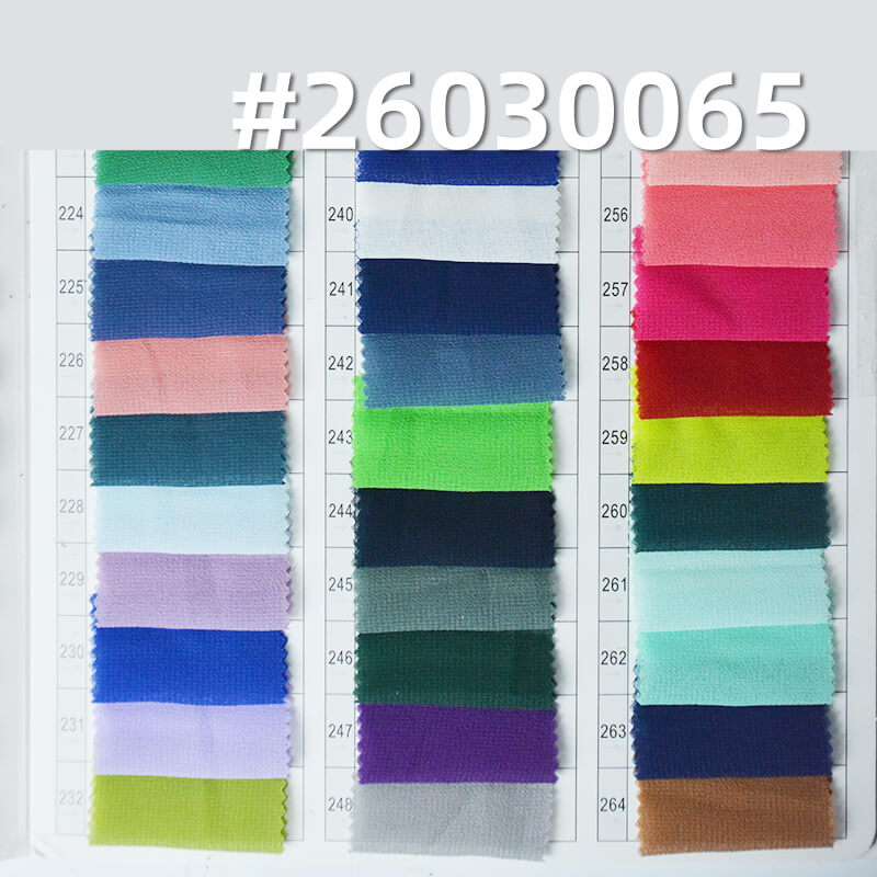 85g/m2 Polyester Plain Weave Dyed Fabric|Pearl Chiffon|Top & Skirt Fabric