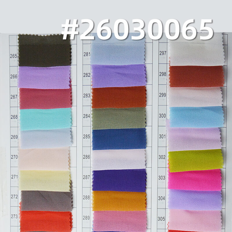 85g/m2 Polyester Plain Weave Dyed Fabric|Pearl Chiffon|Top & Skirt Fabric