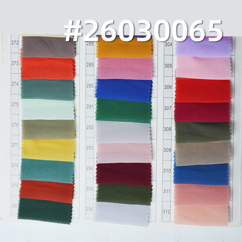 85g/m2 Polyester Plain Weave Dyed Fabric|Pearl Chiffon|Top & Skirt Fabric