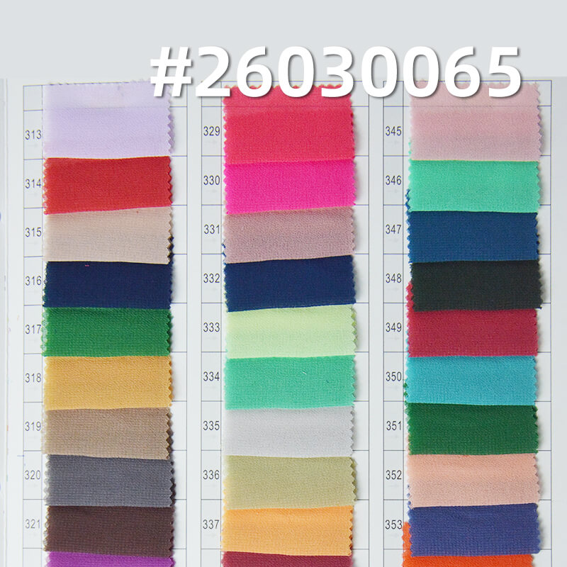 85g/m2 Polyester Plain Weave Dyed Fabric|Pearl Chiffon|Top & Skirt Fabric