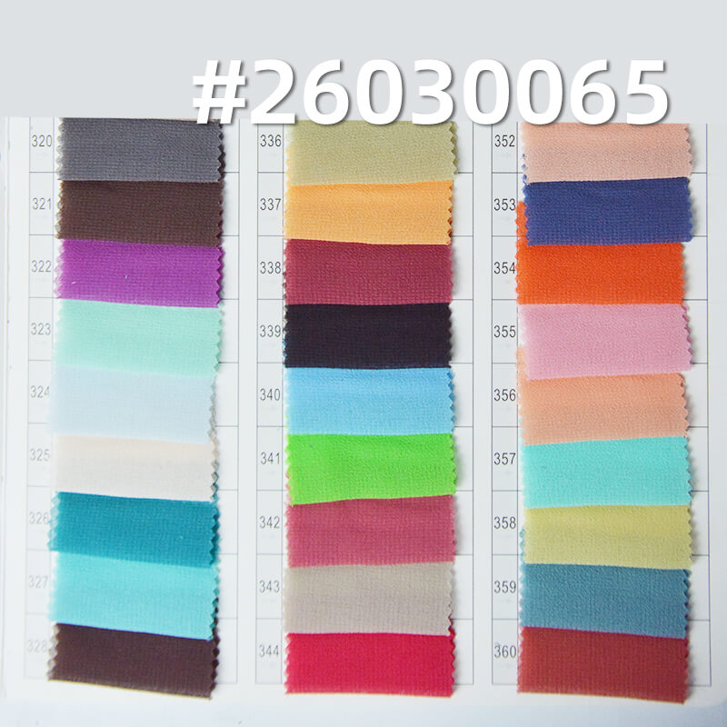 85g/m2 Polyester Plain Weave Dyed Fabric|Pearl Chiffon|Top & Skirt Fabric