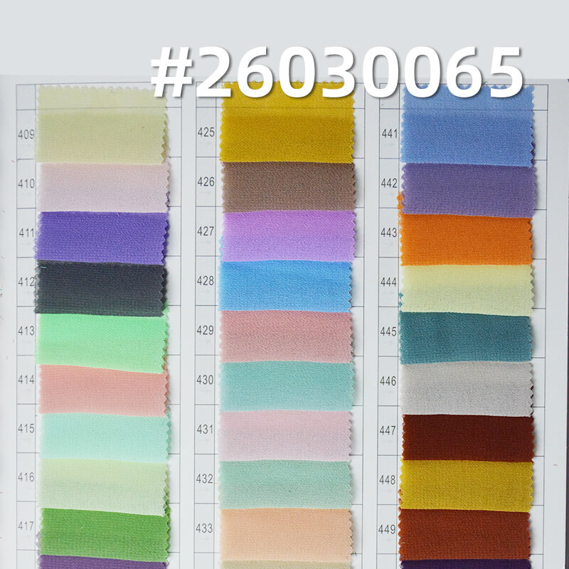 85g/m2 Polyester Plain Weave Dyed Fabric|Pearl Chiffon|Top & Skirt Fabric