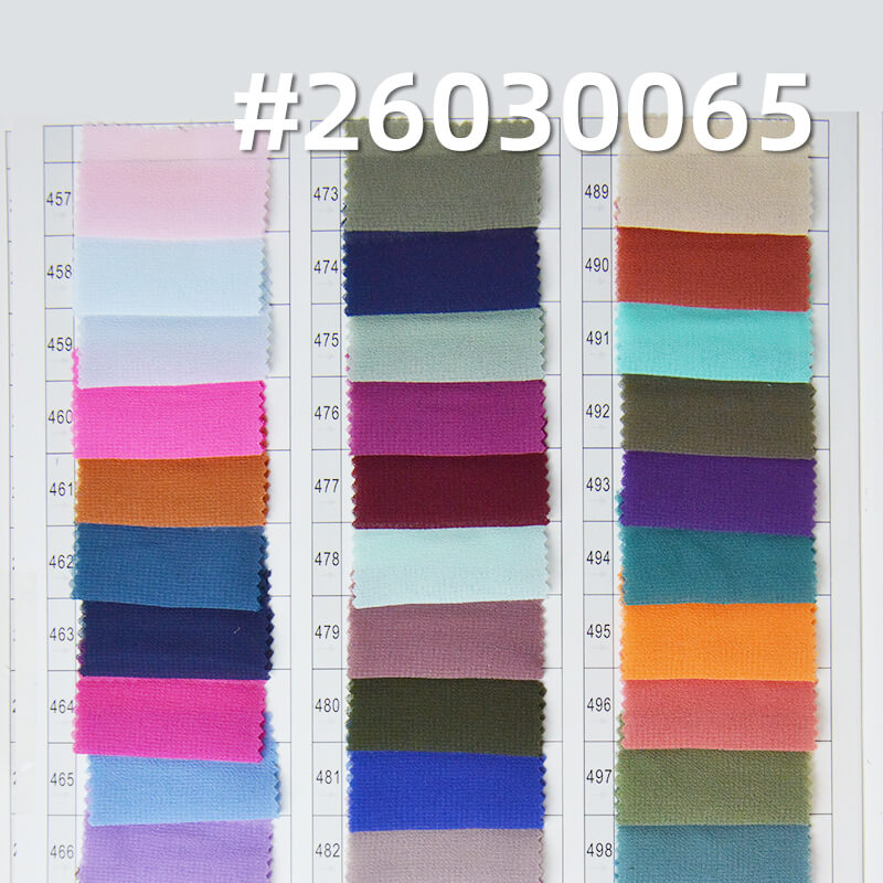 85g/m2 Polyester Plain Weave Dyed Fabric|Pearl Chiffon|Top & Skirt Fabric