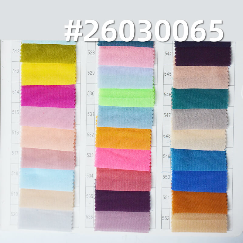 85g/m2 Polyester Plain Weave Dyed Fabric|Pearl Chiffon|Top & Skirt Fabric