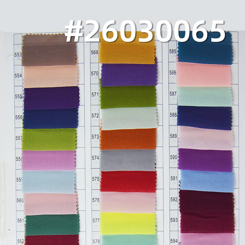 85g/m2 Polyester Plain Weave Dyed Fabric|Pearl Chiffon|Top & Skirt Fabric
