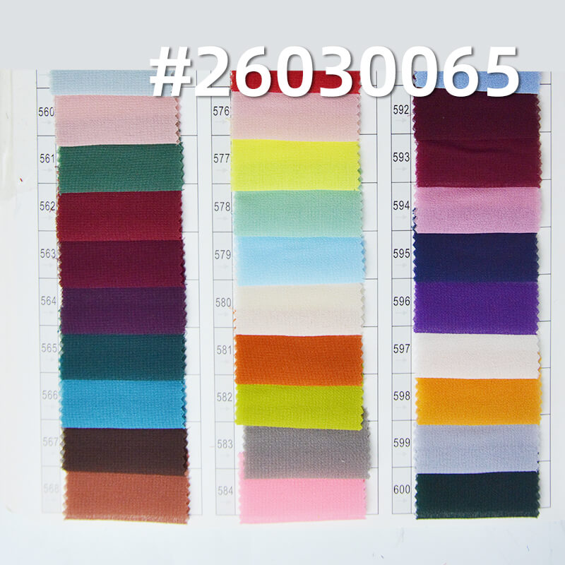 85g/m2 Polyester Plain Weave Dyed Fabric|Pearl Chiffon|Top & Skirt Fabric