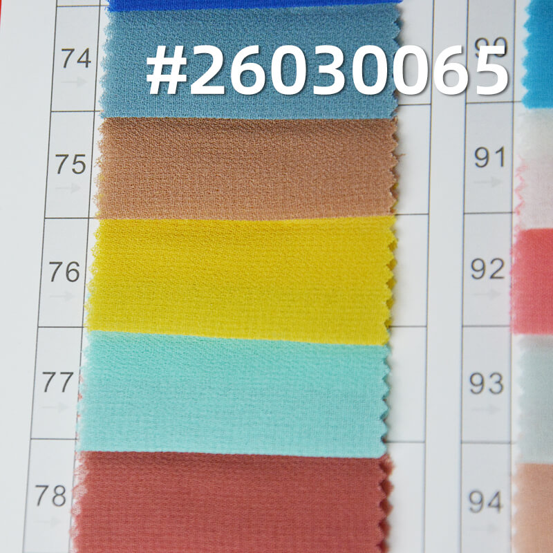 85g/m2 Polyester Plain Weave Dyed Fabric|Pearl Chiffon|Top & Skirt Fabric
