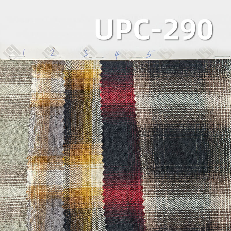 100% Cotton Seersucker Plaid Fabric | 126g/m² Dobby Yarn-Dyed Textile | Fabric for Shirts, Skirts & Casual Trousers