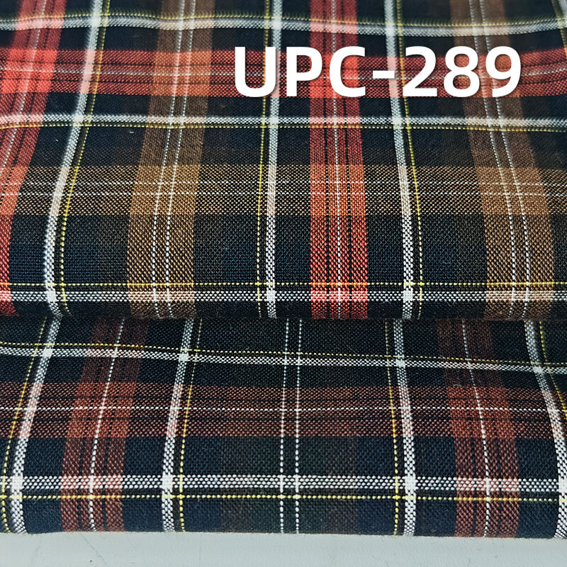 100% Cotton Yarn-Dyed Plaid Fabric |120g/m² Plain Woven Textile | Fabric for Shirts, Skirts & Trousers
