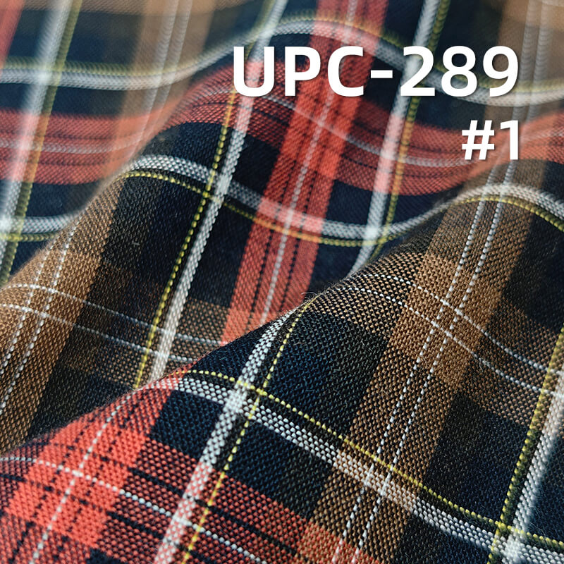 100% Cotton Yarn-Dyed Plaid Fabric |120g/m² Plain Woven Textile | Fabric for Shirts, Skirts & Trousers