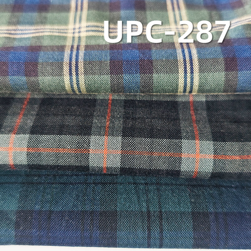 100% Cotton Yarn-Dyed Plaid Fabric | 108g/m² Lightweight  Plain Woven Textile | Fabric for Shirts, Skirts & Trousers