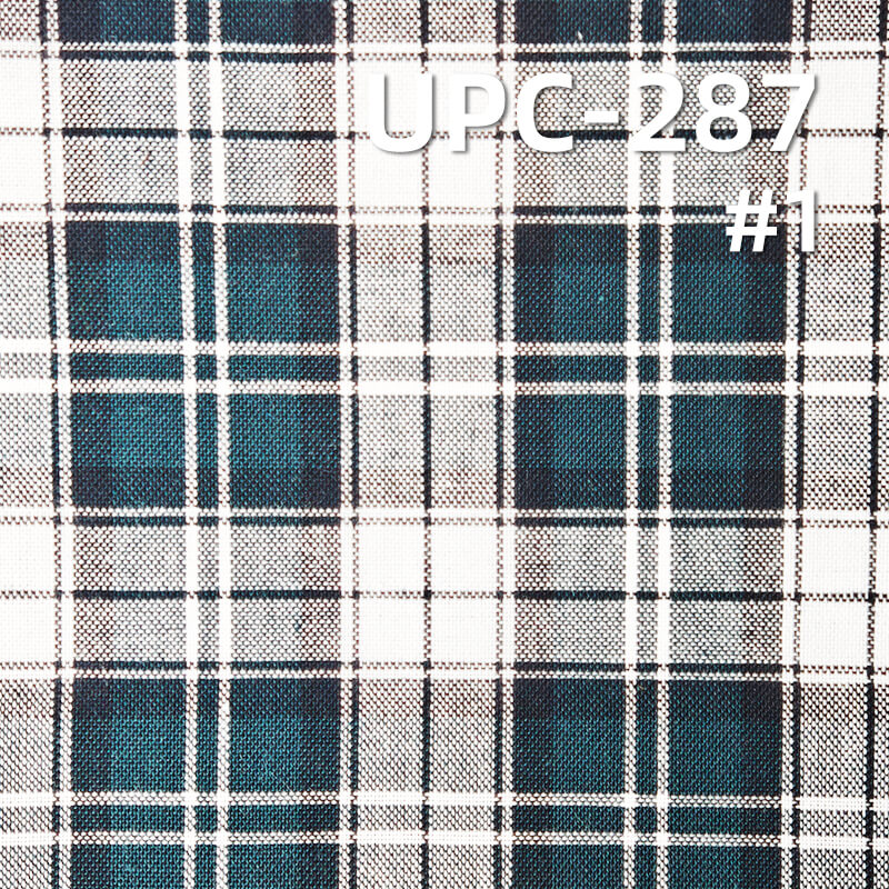 100% Cotton Yarn-Dyed Plaid Fabric | 108g/m² Lightweight  Plain Woven Textile | Fabric for Shirts, Skirts & Trousers