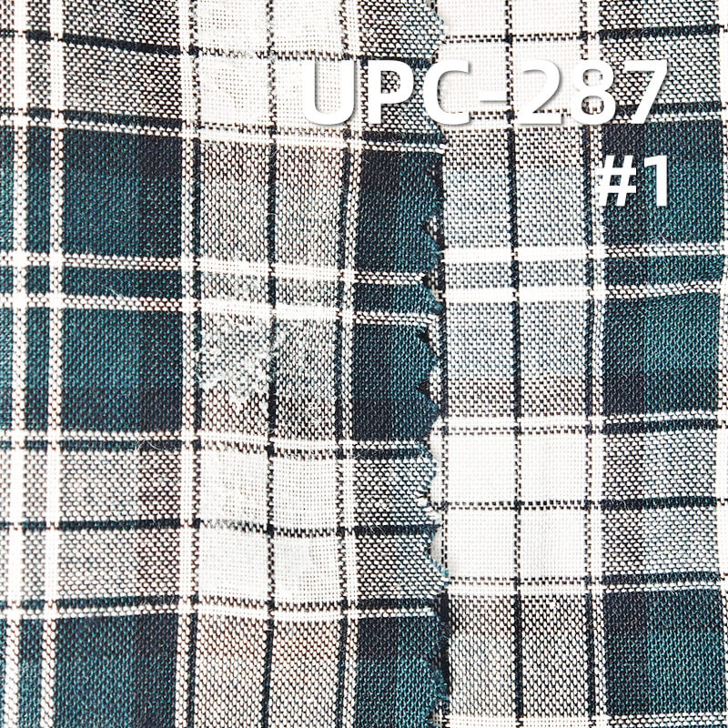 100% Cotton Yarn-Dyed Plaid Fabric | 108g/m² Lightweight  Plain Woven Textile | Fabric for Shirts, Skirts & Trousers