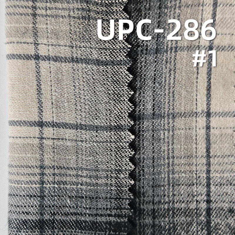 198g/m² Heavyweight Brushed Cotton Yarn-Dyed Plaid Fabric | Flannel Woven Textile | Fabric for Shirts, Skirts & Trousers