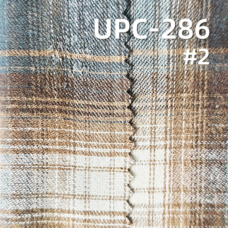198g/m² Heavyweight Brushed Cotton Yarn-Dyed Plaid Fabric | Flannel Woven Textile | Fabric for Shirts, Skirts & Trousers