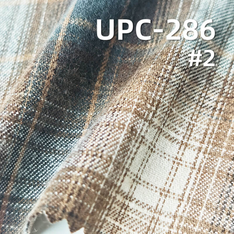 198g/m² Heavyweight Brushed Cotton Yarn-Dyed Plaid Fabric | Flannel Woven Textile | Fabric for Shirts, Skirts & Trousers